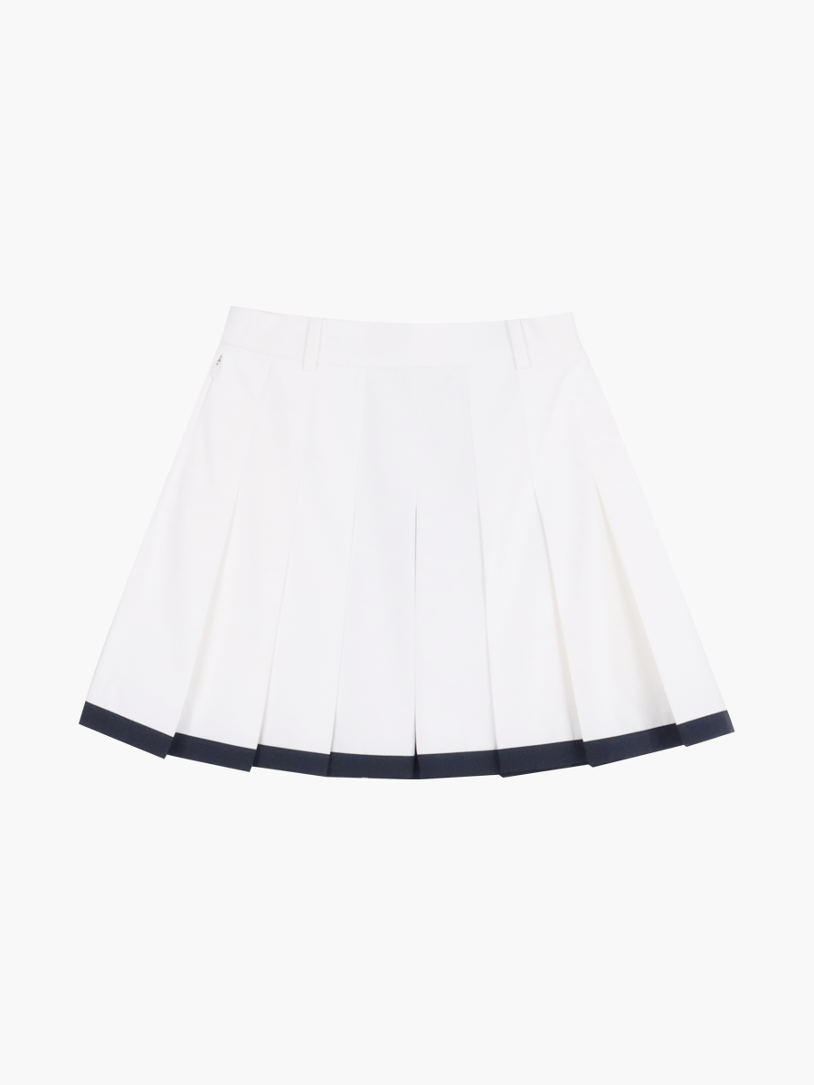 Navy line Pleats Skirt